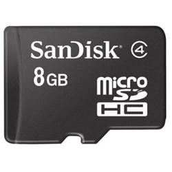 SanDisk 8 GB microSDHC, class 4, bez adaptéru