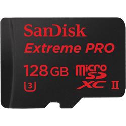 SANDISK EXTREME PRO microSDXC 128GB 275MB/s Class 10 U3 UHS-II + adapter USB 3.0