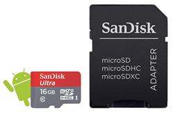 SanDisk Ultra microSDHC 16 GB 80 MB/s Class 10 UHS-I, Android, Adapter