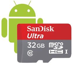 SanDisk Ultra microSDHC 32 GB 80 MB/s Class 10 UHS-I, Android, Adapter