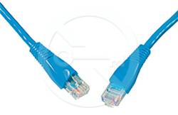 Solarix Patch kabel CAT5E UTP PVC 0,5m modrý s hrdlem C5E-114BU-0,5MB