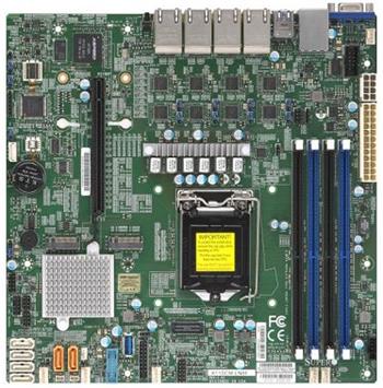 SUPERMICRO MB 1xLGA1151 (Xeon E3-21xx,i3), C246, 4xDDR4, 6xSATA3, 2xM.2, 1xPCIe3.0 x16, VGA, 8x LAN, IPMI