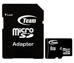 TEAM 8GB Micro SDHC/ Class 10/ + SD adaptér