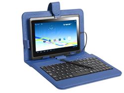 Tracer pouzdro pro tablet 7'' s klávesnicí, micro USB, eko kůže, modré