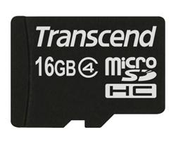 Transcend 16GB microSDHC (Class 4) paměťová karta (bez adaptéru)