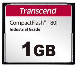 Transcend 1GB INDUSTRIAL TEMP CF180I CF CARD, (MLC) paměťová karta (SLC mode), 85MB/s R, 70MB/s W