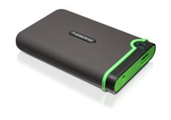 TRANSCEND 2TB StoreJet 25M3, USB 3.0, 2.5” Externí Anti-Shock disk, šedo/zelený
