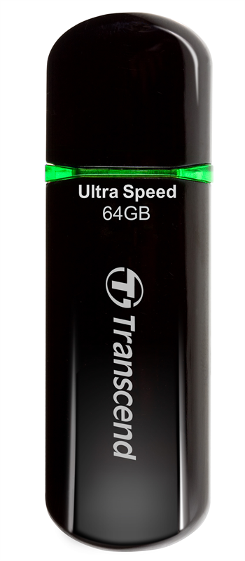 Transcend 64GB JetFlash 600, USB 2.0 flash disk, MLC, černo/zelený, LED indikace, vysokorychlostní, 32MB/s R, 12MB/s W