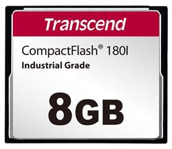 Transcend 8GB INDUSTRIAL TEMP CF180I CF CARD, (MLC) paměťová karta (SLC mode), 85MB/s R, 70MB/s W