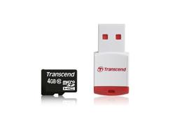 Transcend 8GB microSDHC (Class 10) paměťová karta (s USB adaptérem)