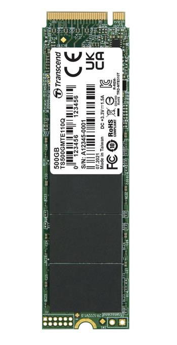 TRANSCEND MTE110Q 500GB SSD disk M.2 2280, PCIe Gen3 x4 NVMe 1.3 (3D QLC), 1900MB/s R, 900MB/s W