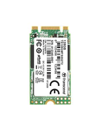 TRANSCEND MTS552T2 128GB Industrial 3K P/E SSD disk M.2, 2242 SATA III 6Gb/s (3D TLC), 560MB/s R, 410MB/s W