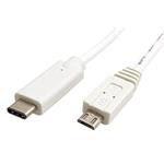 USB 2.0 kabel microUSB B(M) - USB C(M), 2m, bílý