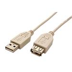 USB 2.0 kabel prodlužovací A-A, M-F, šedý, 1,8m