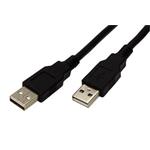 USB 2.0 kabel propojovací A(M) - A(M), 1,8m, černý