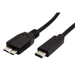 USB 5Gbps kabel microUSB3.0 B(M) - USB C(M), 0,5m, černý