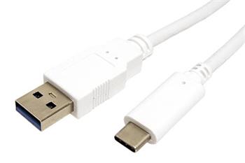 USB 5Gbps kabel USB3.0 A(M) - USB C(M), 1m, bílý