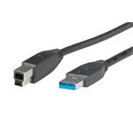 USB 5Gbps kabel USB3.0 A(M) - USB3.0 B(M), 0,8m, černý