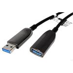 USB 5Gbps (USB 3.0) aktivní optický prodlužovací kabel, USB3.0 A(M) - USB3.0 A(F), 15m, černý