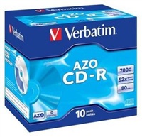 VERBATIM CD-R(10-Pack)Jewel/Crystal/DLP/52x/700MB