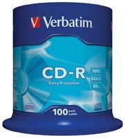VERBATIM CD-R(100-Pack)Spindle/EP/DL/52x/700MB