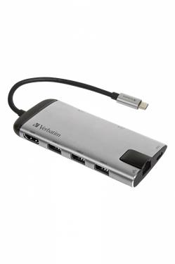 Verbatim USB-C multiport USB-C 3.1, 3x USB-A 3.0, HDMI, Gigabit Ethernet, SD/microSD