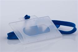 Visačky Fellowes / Eurosupplies IDS P vodorovná tuhá plastová pro magnetické karty 54×86mm, 50ks, s modrou šňůrkou na k
