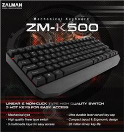 Zalman ZM-K500, 5 hot keys, mechanická, black, USB (CZ)