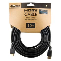 4World Kabel HDMI - HDMI High Speed s Ethernet (v1.4), 3D, HQ, BLK, 10m