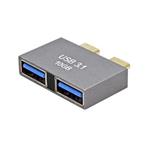 Adaptér 2x USB C(M) - 2x USB3.0 A(F), 10Gbps, stříbrný