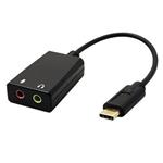 Adaptér USB C(M) - 2x jack 3,5F,sluchátka + mikrofon pro smartphony a tablety