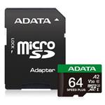 ADATA 64GB MicroSDXC UHS-I U3 V30 + adapter