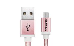 ADATA Micro USB kabel pletený 1m růžový