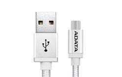 ADATA Micro USB kabel pletený 1m stříbrný
