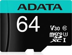 ADATA V30S/micro SDXC/64GB/UHS-I U3 / Class 10/+ Adaptér