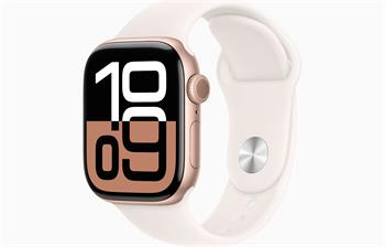 Apple Watch S10/42mm/Rose Gold/Sport Band/Light Blush/-S/M