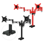 ARCTIC Z2 red - dual monitor arm with USB Hub inte