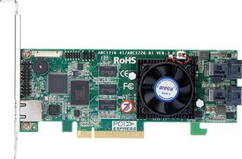 ARECA ARC-1226-8I 8-port SAS/SATA (2xSFF8643), 1GB cache,RAID 0/1/1E/3/5/6/10/30/50/60/JBOD,PCI-E 3.0 x8,LP