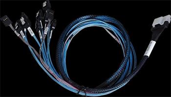 ARECA int. SlimlineSAS x8 SFF-8654 straight to 8x SATA + 2x sideband cable, 75cm