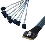 ARECA int. SlimlineSAS x8 SFF-8654 straight to 8x SATA + 2x sideband cable, 75cm