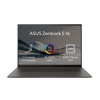 ASUS Zenbook S 16 OLED/UM5606WA/AI9-HX370/16"/2880x1800/T/32GB/1TB SSD/AMD int/W11P/Gray/2R