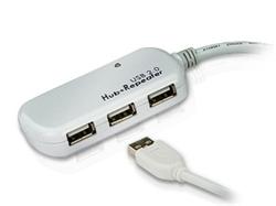 Aten USB 12m prodlužovačka s 3portovým hubem