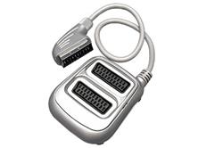 AV rozbočovač 1x Scart(M) - 2x Scart(F), kabel 0,4m stříbrný