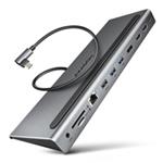 AXAGON HMC-4KX3 USB 5Gbps hub, 3x USB-A, 2x HDMI, DP, RJ-45 GLAN, SD/m