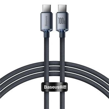 Baseus CAJY000601 Crystal Shine Series Datový Kabel USB-C - USB-C 100W 1,2m Black