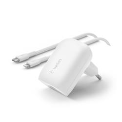 Belkin BOOST CHARGE™ 30W USB-C Power Delivery PPS nástěnná nabíječka + 1m USB-C na lightning kabel, bílá