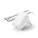 Belkin BOOST CHARGE™ 30W USB-C Power Delivery PPS nástěnná nabíječka + 1m USB-C na USB-C kabel, bílá