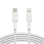 Belkin BOOST CHARGE™ Lightning/USB-C kabel, 1m, bílý - odolný