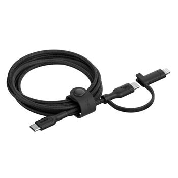 Belkin BOOST CHARGE™ PRO 2v1 USB-C a Lightning kabel, 1,5m, černý - odolný