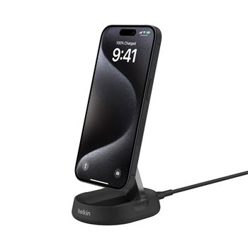 Belkin BOOST CHARGE™ PRO Qi2 15W Magnetický nabíjecí stojan, konvertibilní, bez adaptéru, černá